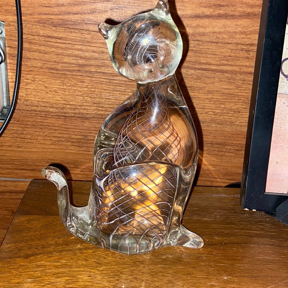 Glass art cat